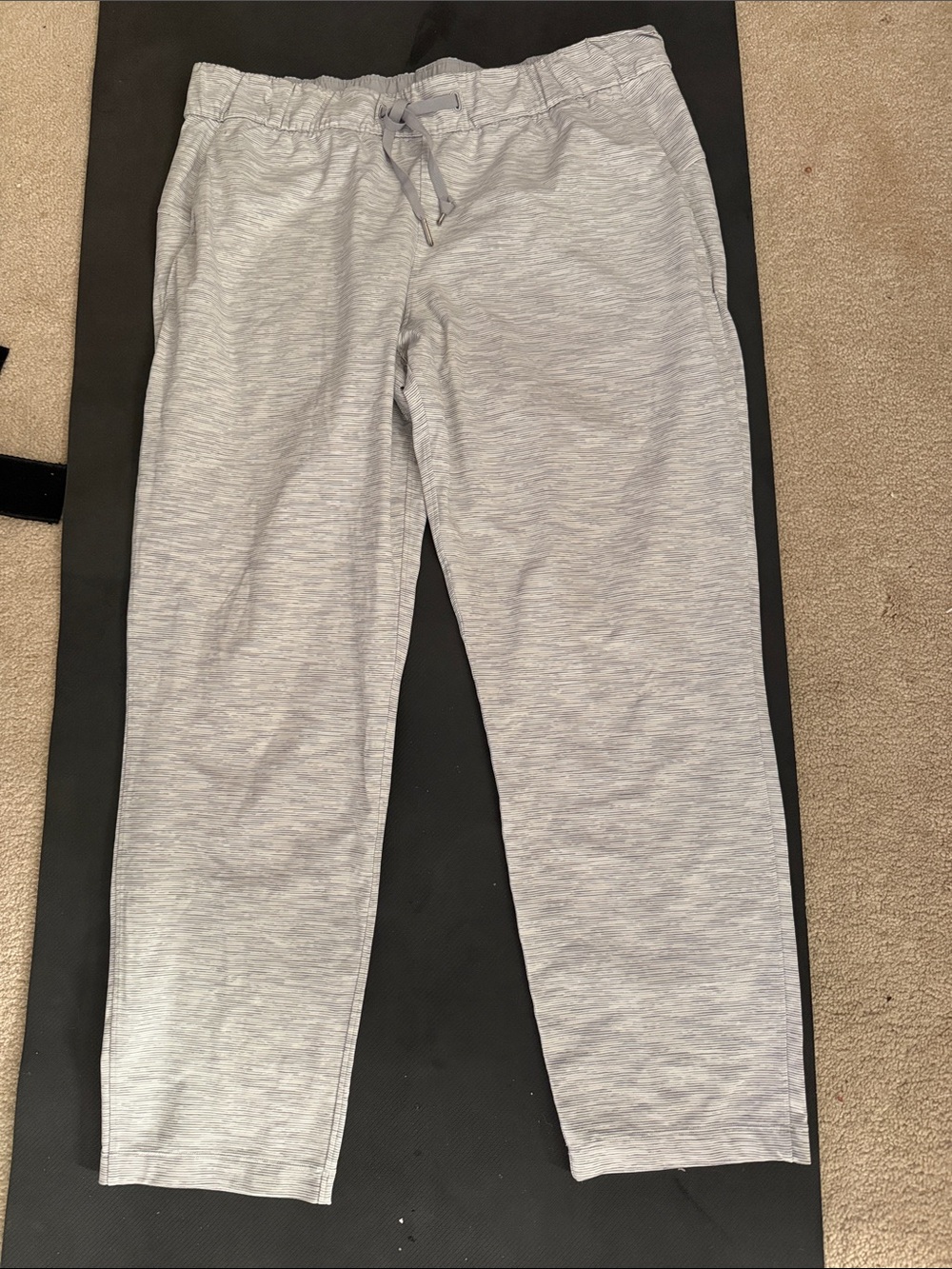 Lululemon Athletica  Light Gray Striped Pantd
